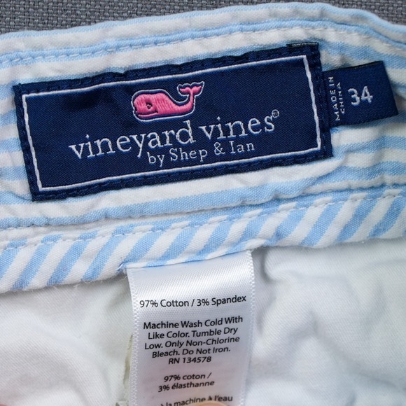Vineyard Vines Seersucker Shorts Stripe Blue Men's Breaker 34 Preppy Nautical - Picture 6 of 8